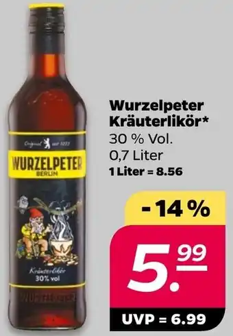 NETTO Wurzelpeter Kräuterlikör 0,7 Liter Angebot