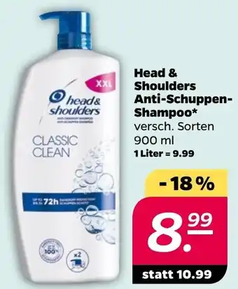 NETTO Head & Shoulders Anti Schuppen Shampoo 900 ml Angebot