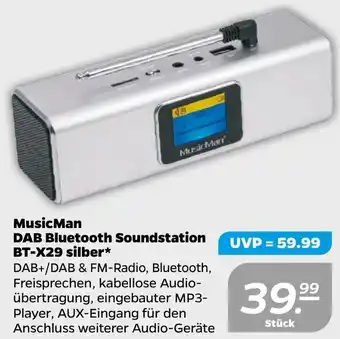 NETTO MusicMan DAB Bluetooth Soundstation BT-X29 silber Angebot