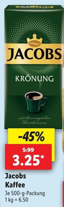 Lidl Jacobs Kaffee 500g Angebot