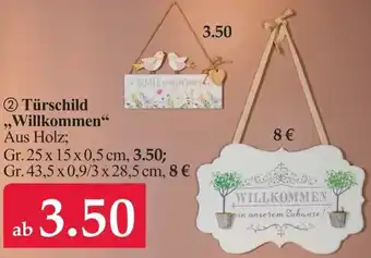 Woolworth Türschild Willkommen Angebot