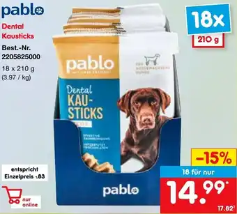 Netto Marken-Discount Pablo Dental Kausticks 18 x 210 g Angebot