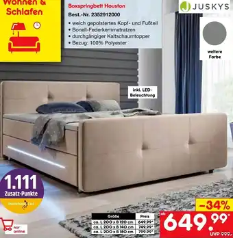 Netto Marken-Discount Juskys Boxspringbett Houston Angebot