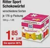 V Markt Ritter Sport Schokowürfel Angebot