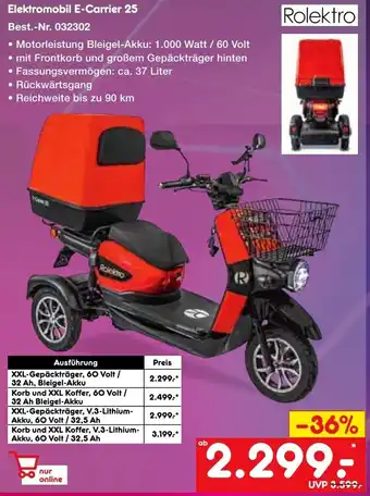 Netto Marken-Discount Rolektro Elektromobil E-Carrier 25 Angebot