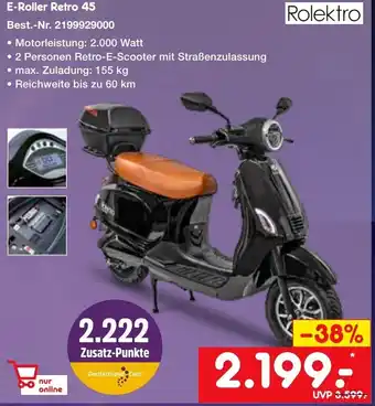 Netto Marken-Discount Rolektro E-Roller Retro 45 Angebot