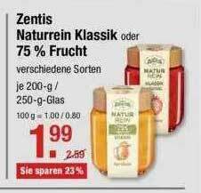 V Markt Zentis Naturrein Klassik Oder 75% Frucht Angebot