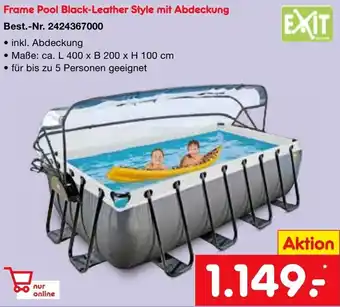 Netto Marken-Discount Exit Frame Pool Black Leather Style mit Abdeckung Angebot