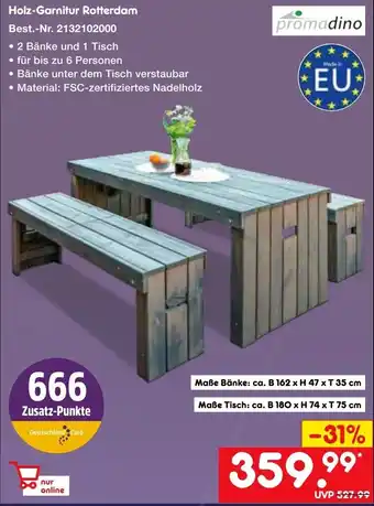Netto Marken-Discount Promadino Holz Garnitur Rotterdam Angebot