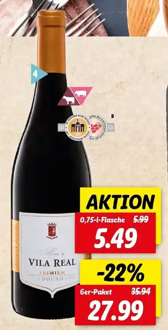 Lidl Vila Real Premium Douro DOC 0,75L Angebot