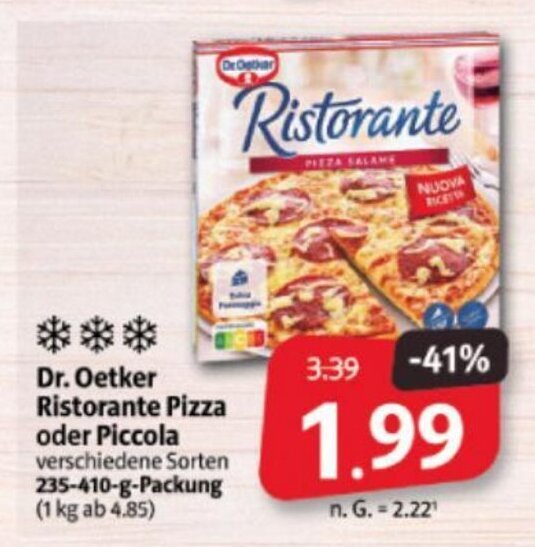 Dr. Oetker Ristorante Pizza o. Piccola 235410g Angebot bei Markant Markt