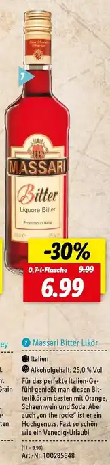 Lidl Massari Bitter Likör 0,7L Angebot