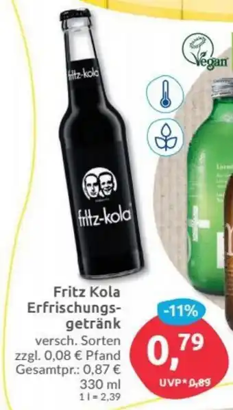 Budni Fritz Kola Erfrischungsgetränk 330ml Angebot