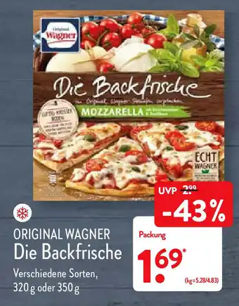 Aldi Nord Original Wagner Die Backfrische 320g oder 350g Angebot