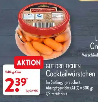 Aldi Nord Gut Drei Eichen Cocktailwürstchen 540g Angebot