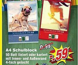 Wiglo Wunderland A4 Schulblock Angebot