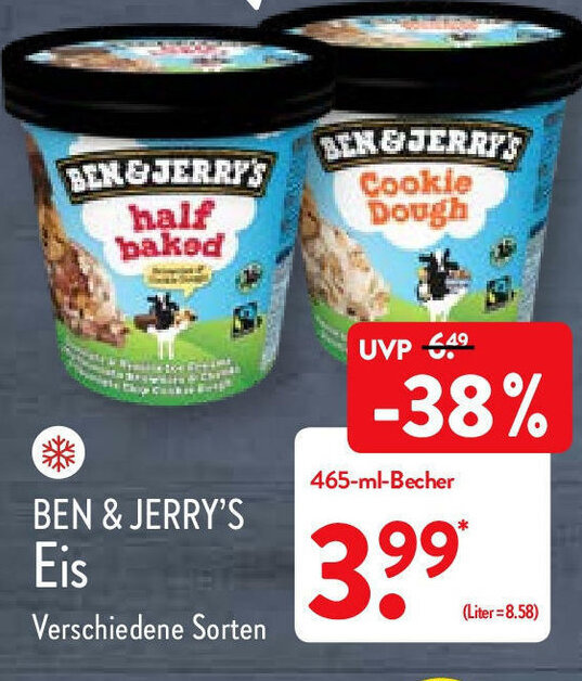 Ben & Jerry's Eis 465ml Becher Angebot bei Aldi Nord