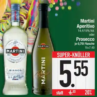 E-Center Martini Aperitivo oder Prosecco 0,75 L Flasche Angebot