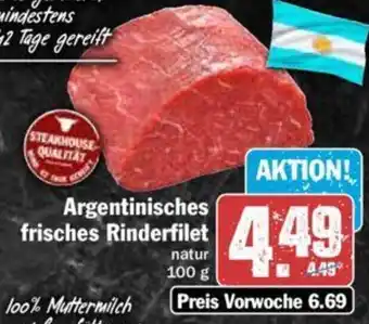 Hit Argentinisches frisches Rinderfilet 100 g Angebot