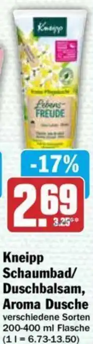 Hit Kneipp Schaumbad/Duschbalsam oder Aroma Dusche 200-400 ml Flasche Angebot