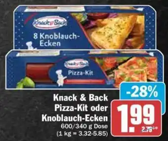 Hit Knack & Back Pizza Kit oder Knoblauch Ecken 600/340 g Dose Angebot