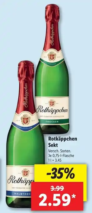 Lidl Rotkäppchen Sekt 0,75L Angebot