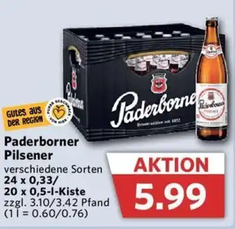 Combi Paderborner Pilsener 24 x 0,33 /20 x 0,5 l Kiste Angebot