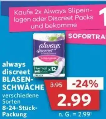 Combi always discreet Blasenschwäche 8-24 Stück Angebot