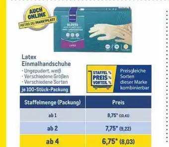 METRO Latex einmalhandschuhe Angebot