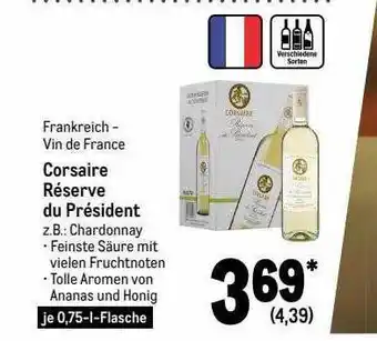 METRO Frankreich - vin de france corsaire réserve du président Angebot