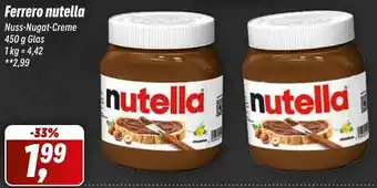 Simmel Ferrero Nutella Nuss Nugat Creme 450 g Glas Angebot