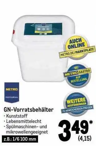 METRO Gv-vorratsbehälter Angebot