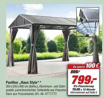 toom Baumarkt Pavillon „haus style” Angebot