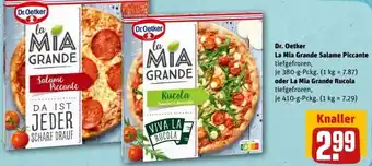 REWE Center Dr. Oetker La Mia Grande Salame Piccante 380 g Pckg. oder La Mia Grande Rucola 410 g Pckg. Angebot