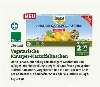 Ebl Naturkost Ökoland vegetarische knusper-kartoffeltaschen Angebot