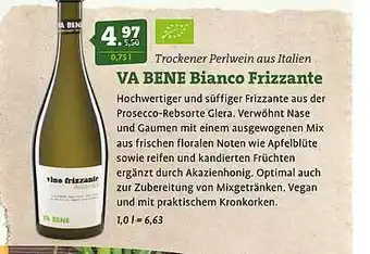 Ebl Naturkost Trockener perlwein aus italien va bene bianco frizzante Angebot