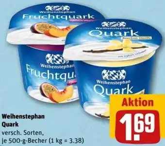 REWE Center Weihenstephan Quark 500 g Becher Angebot