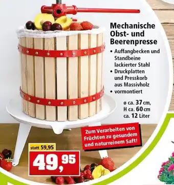 Thomas Philipps Mechanische Obst- & Beerenpresse 12L Angebot