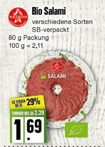 Edeka Frischemarkt Bio Salami Wiltmann Angebot