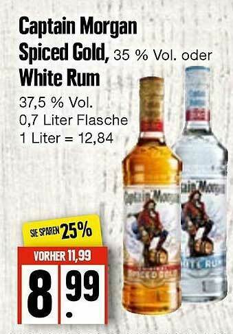 Edeka Frischemarkt Captain Morgan Spiced Gold, White Rum Angebot