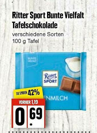 Edeka Frischemarkt Ritter Sport Bunte Vielfalt Tafelschokolade Angebot