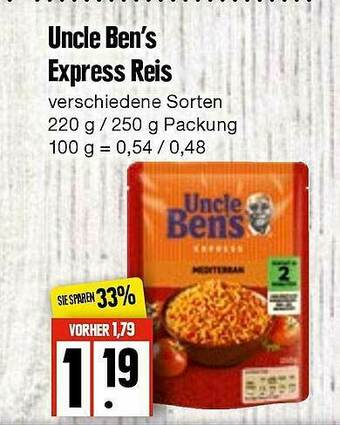 Edeka Frischemarkt Uncle Ben's Express Reis Angebot