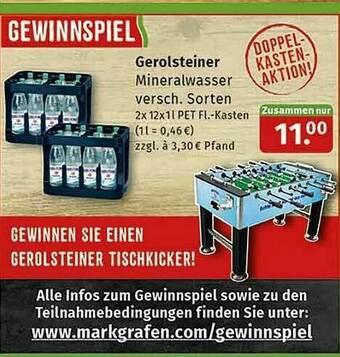 Markgrafen Gerolsteiner Mineralwasser Angebot