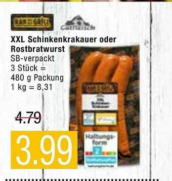 Marktkauf XXL Schinkenkrakauer Oder Rostbratwurst Angebot