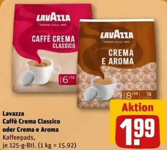 REWE Center Lavazza Caffè Crema Classico oder Crema e Aroma 125 g Btl. Angebot