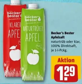 REWE Center Becker's Bester Apfelsaft 1 L Pckg. Angebot