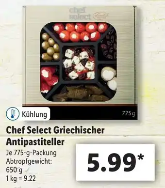 Lidl Chef Select Griechischer Antipastiteller 650g Angebot