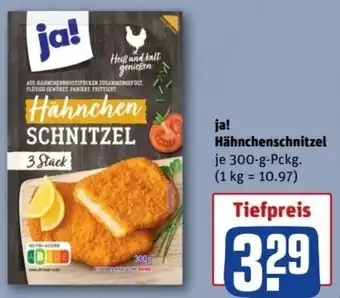 REWE Center ja! Hähnchenschnitzel 300 g Pckg. Angebot