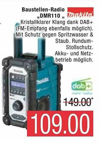 Marktkauf Makita Baustellen-radio Dmr110 Angebot