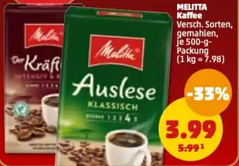 PENNY Melitta Kaffee 500 g Packung Angebot